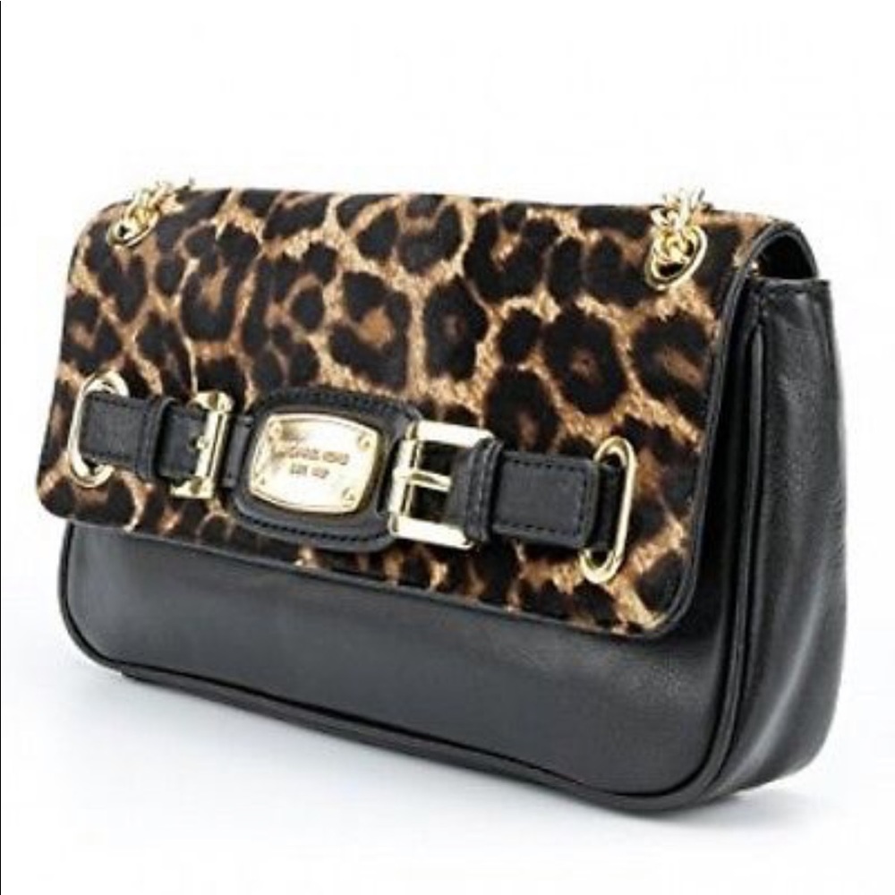 Michael Kors Hamilton leopard shoulder bag